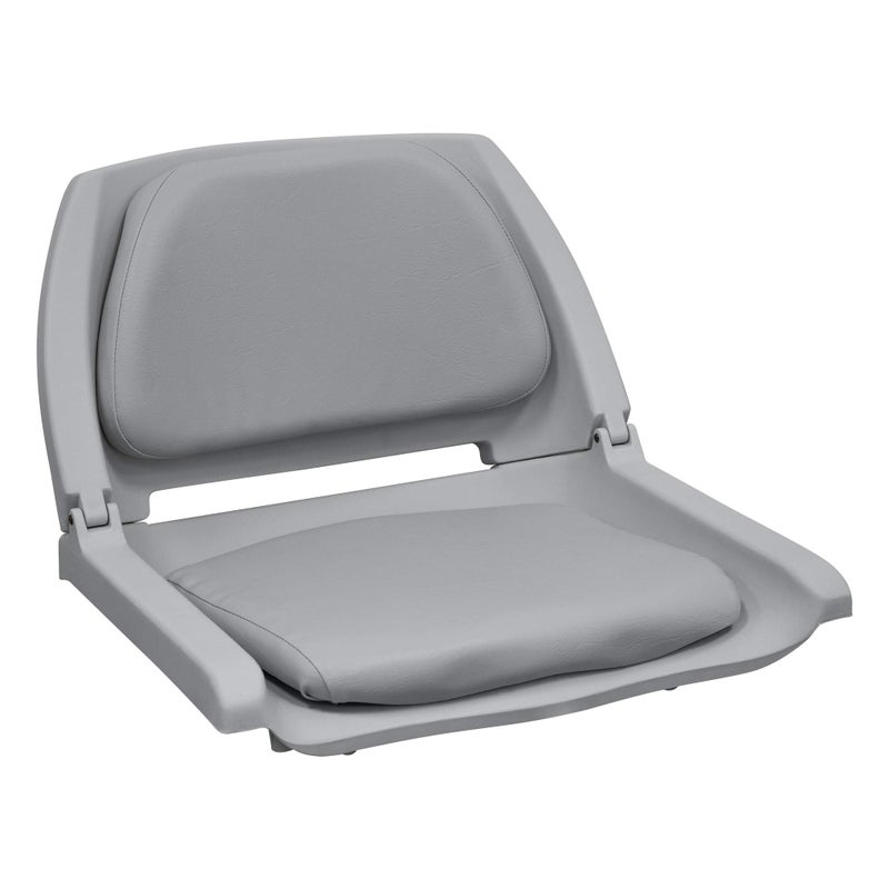 Wise 8WD139LS-717 Molded Fishing Boat Seat with Marine Grade Cushion Pads, Grey Shell, Grey Cushion - Image 1